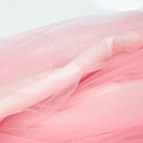 Badgley Mischka Pink One Shoulder Tulle Gown - Picture 10 of 10